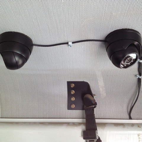 Adult Day Care Shuttle camera onboard video recorder surveillance camera system exposed cables per customer request