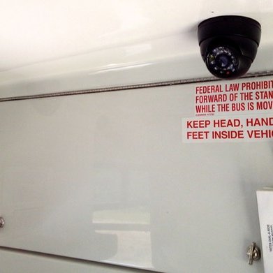 Adult Senior Day Care Assisted Living security camera system twin cameras in conversion bus